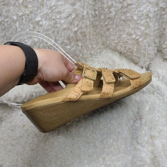 Vionic Park Radia Wedge‎ Sandal Orthoheel cork tan sz 7 - Picture 3 of 7